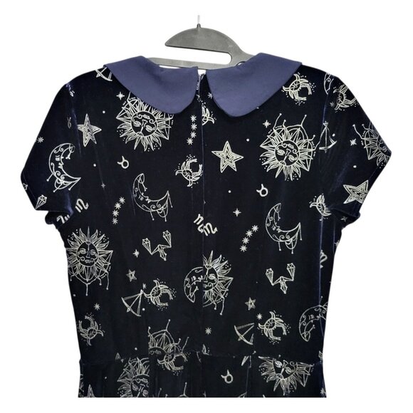 Modcloth x Collectif Florence Zodiac Print Velvet Skater Dress - Picture 7 of 13